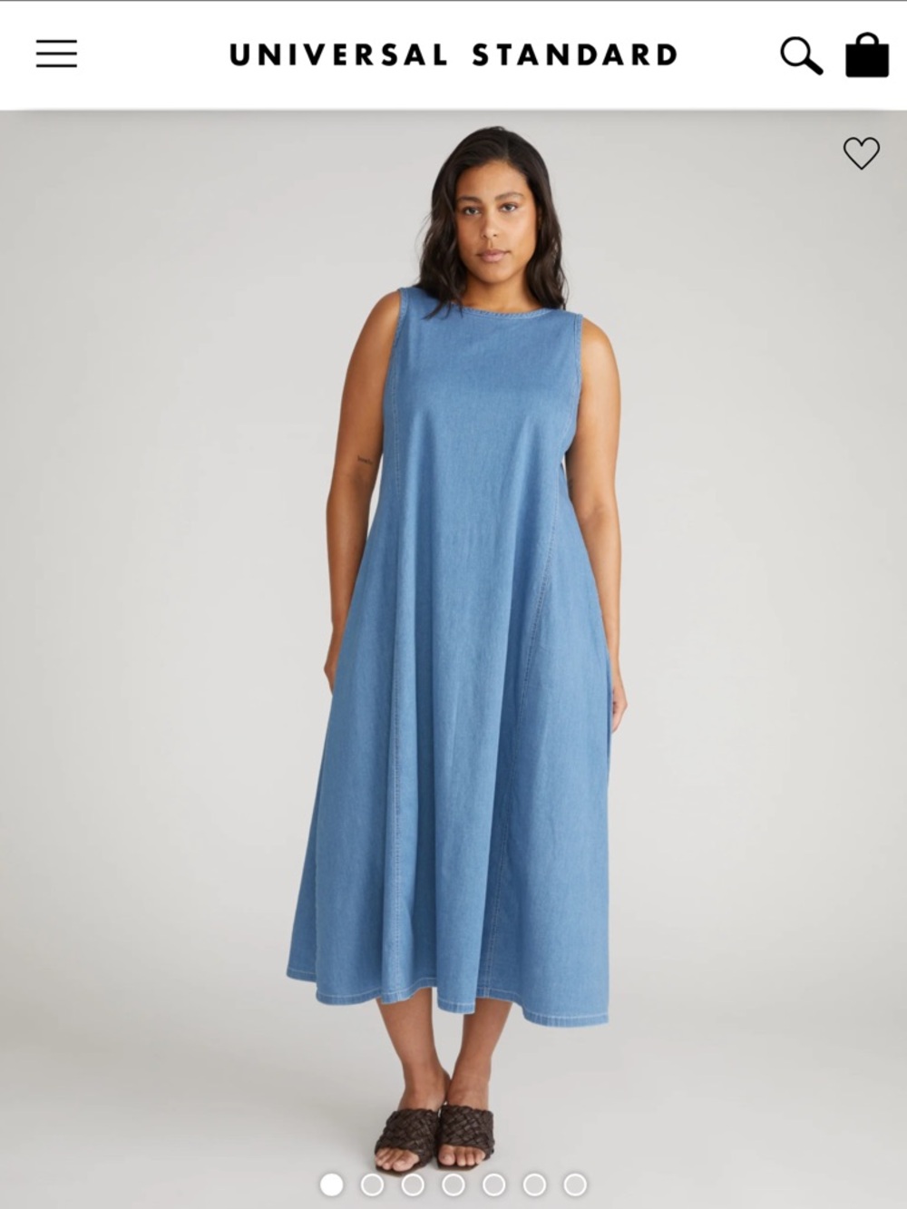 Universal Standard Sleeveless A-Line Stretchy Denim Maxi Dress